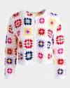 Alice And Olivia Anderson Crochet Cardigan In Multi