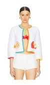 Alice And Olivia Anderson Tie Cardi In Ivory