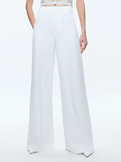 Alice And Olivia Andra High Rise Wide Leg Pant In Off White
