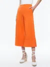 Alice And Olivia Andra Cropped Cotton-blend Wide-leg Pants In Light Mango