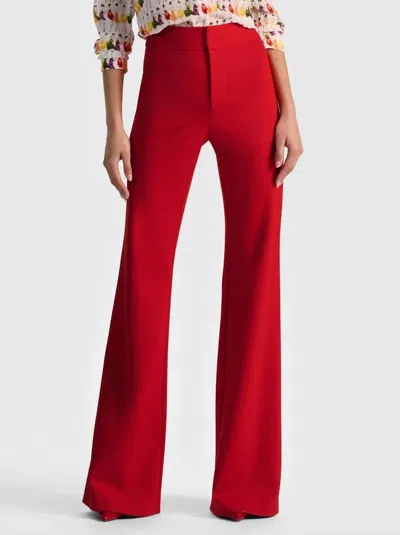 Alice And Olivia Andrew Bootcut Pant In Red