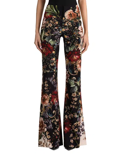 Alice And Olivia Andrew Bootcut Pants In Floral Raindance