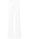Alice And Olivia Dylan High Waist Wide Leg Pants In Ecru Vegan Leather In White