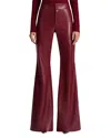 Alice And Olivia Andrew Vegan Leather Midrise Bootcut Slim Pant In Red