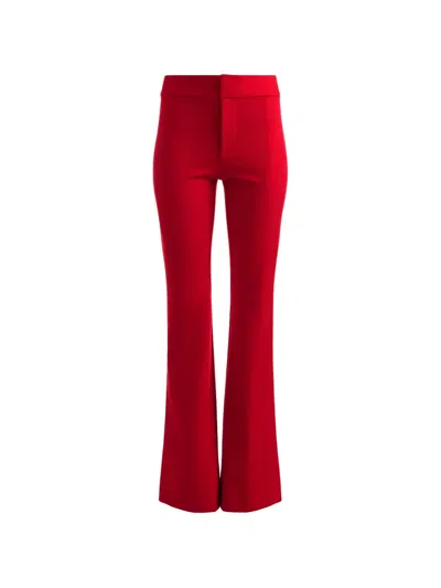 Alice And Olivia Andrew Flared Trousers In Red