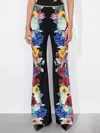 Alice And Olivia Andrew Floral Pants In Garden Brunch Black
