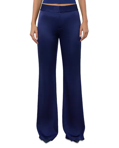 ALICE AND OLIVIA ALICE AND OLIVIA ANDREW SATIN MID RISE BOOTCUT PANTS