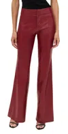 Alice And Olivia Andrew Vegan Leather Trousers Oxblood In Burgundy