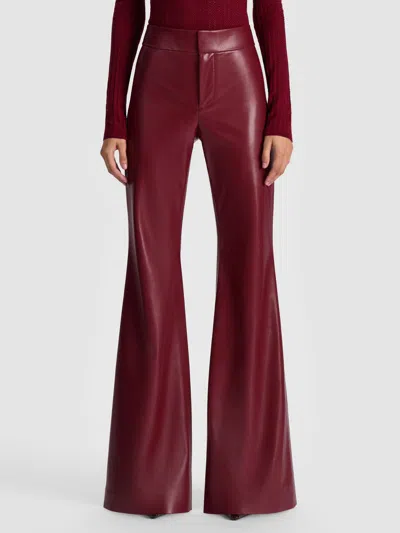 Alice And Olivia Andrew Vegan Pant In Burgundy