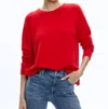 Alice And Olivia Angie Pullover In Bright Ruby In Red