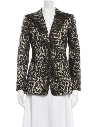Pre-owned Alice And Olivia Animal Print Blazer