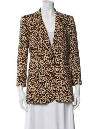 Pre-owned Alice And Olivia Animal Print Blazer In Neutral