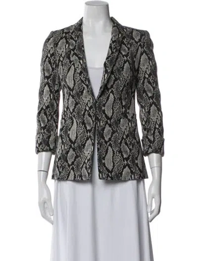 Pre-owned Alice And Olivia Animal Print Blazer W/ Tags In Gray