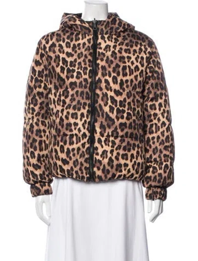 Pre-owned Alice And Olivia Animal Print Bomber Jacket In Neutral