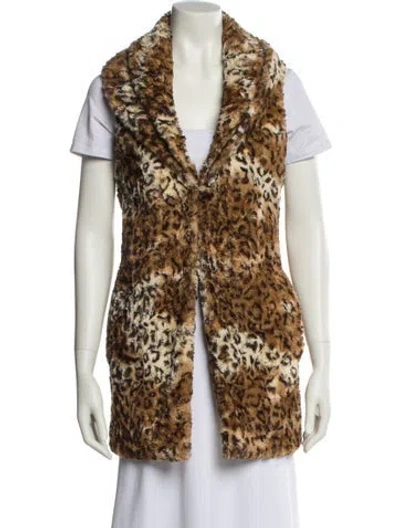 Pre-owned Alice And Olivia Animal Print Coat In Brown