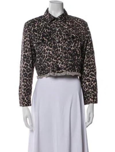 Pre-owned Alice And Olivia Animal Print Denim Jacket In Multi