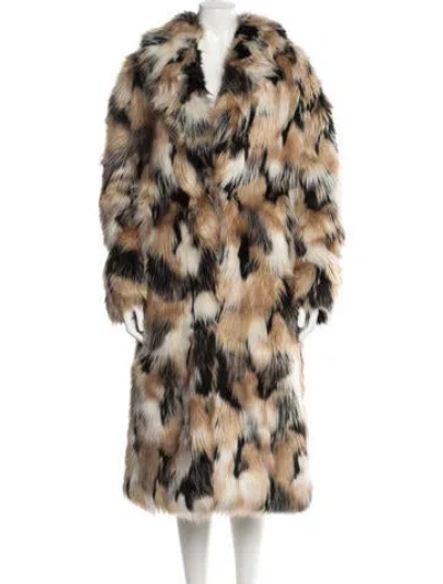 Pre-owned Alice And Olivia Animal Print Faux Fur Coat