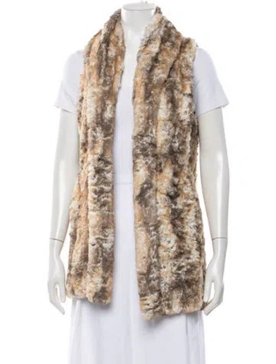 Pre-owned Alice And Olivia Animal Print Faux Fur Jacket In Neutrals
