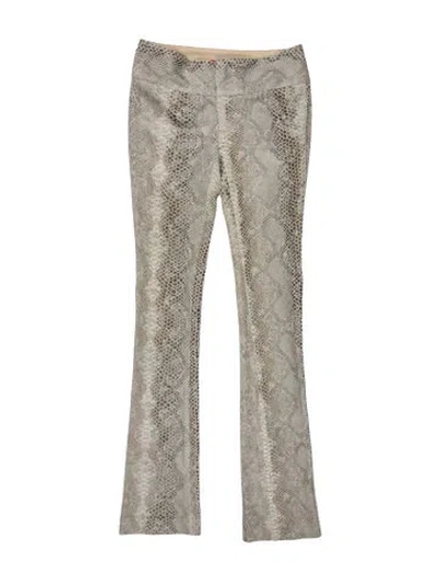 Pre-owned Alice And Olivia Animal Print Flared Pants In Grey