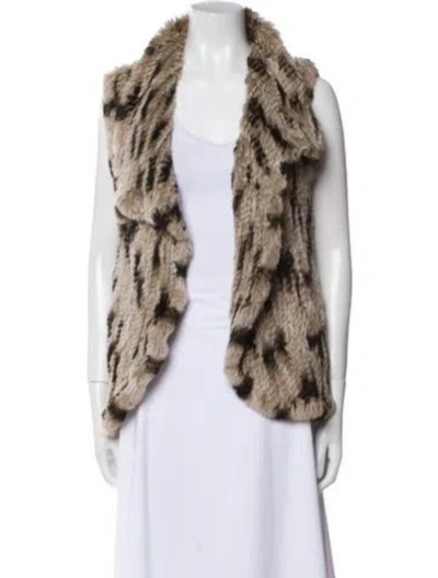 Pre-owned Alice And Olivia Animal Print Fur Jacket In Neutral