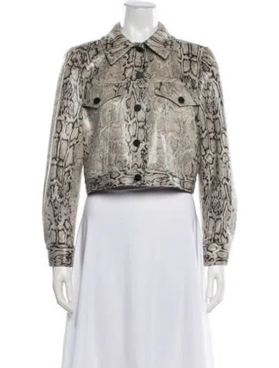 Pre-owned Alice And Olivia Animal Print Jacket In Neutral