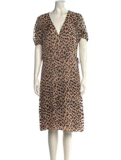 Pre-owned Alice And Olivia Animal Print Midi Length Dress W/ Tags In Neutral