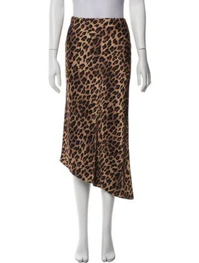 Pre-owned Alice And Olivia Animal Print Midi Length Skirt In Multi
