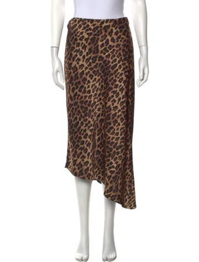 Pre-owned Alice And Olivia Animal Print Midi Length Skirt In Neutrals