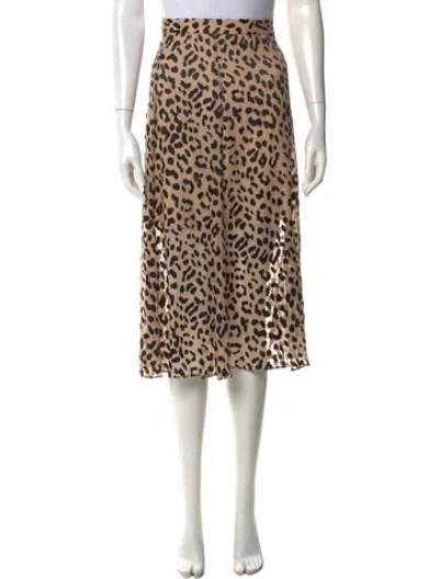 Pre-owned Alice And Olivia Animal Print Midi Length Skirt W/ Tags In Neutral