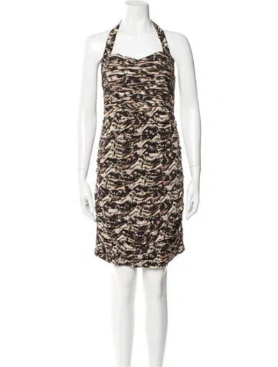 Pre-owned Alice And Olivia Animal Print Mini Dress In Black