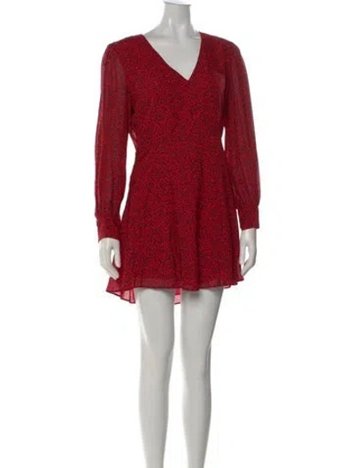 Pre-owned Alice And Olivia Animal Print Mini Dress In Red