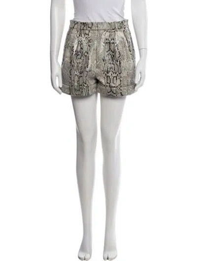Pre-owned Alice And Olivia Animal Print Mini Shorts In Neutral