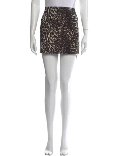 Pre-owned Alice And Olivia Animal Print Mini Skirt