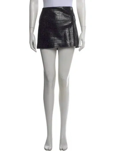 Pre-owned Alice And Olivia Animal Print Mini Skirt In Blue