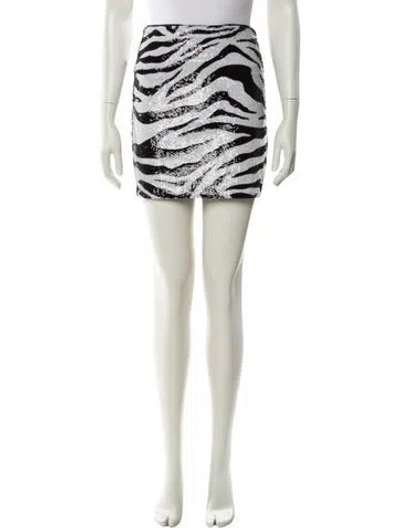 Pre-owned Alice And Olivia Animal Print Mini Skirt In Neutral