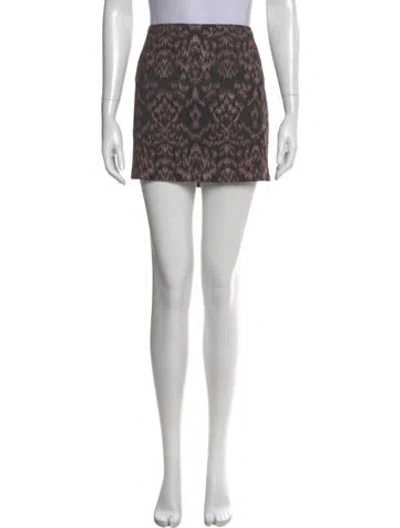 Pre-owned Alice And Olivia Animal Print Mini Skirt In Pink