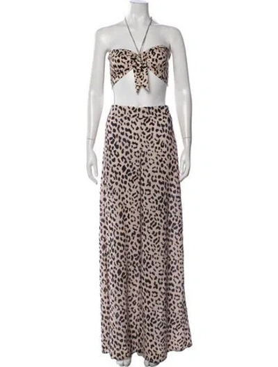 Pre-owned Alice And Olivia Animal Print Pant Set In Black