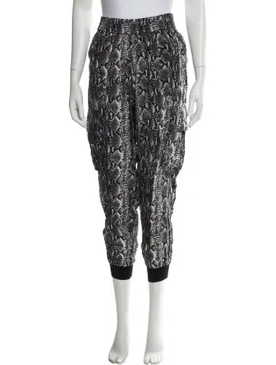 Pre-owned Alice And Olivia Animal Print Sweatpants In Black