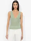 Alice And Olivia Annalise Pointelle Tank In Sage