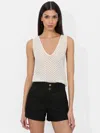 Alice And Olivia Annalise Pointelle Tank In Soft White