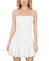 Alice And Olivia Arden Drop-waist Bubble Mini Dress In White
