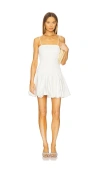 Alice And Olivia Arden Drop-waist Bubble Mini Dress In White