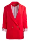 Alice And Olivia Arias Oversized Double Breasted Blazer In Red