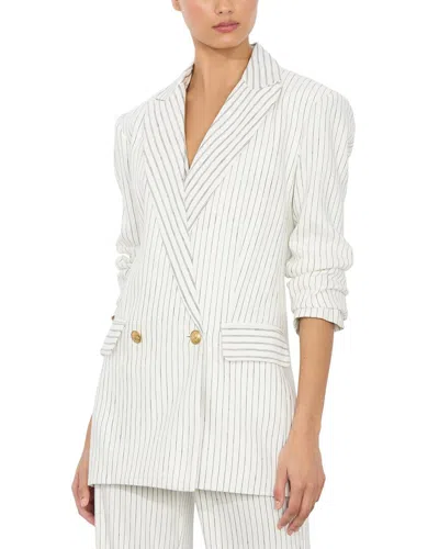 ALICE AND OLIVIA ARIAS LINEN-BLEND BLAZER