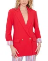 Alice And Olivia Arias Oversized Double Breasted Blazer In Bright Ruby
