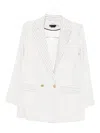 Alice And Olivia Arias Striped Blazer In White