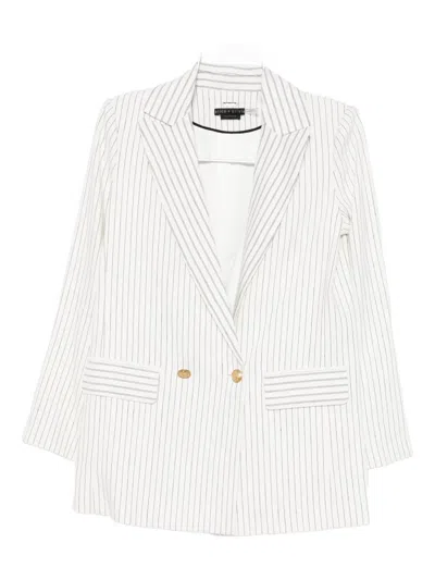 Alice And Olivia Arias Striped Blazer In White