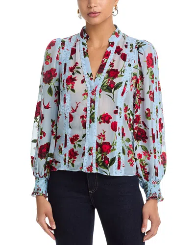 Alice And Olivia Arlette Collared Blouse In Multi