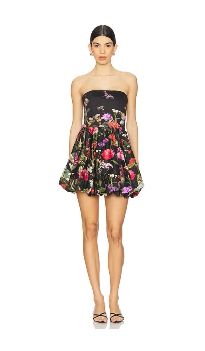 ALICE AND OLIVIA ASHA STRUCTURED BUBBLE HEM MINI DRESS