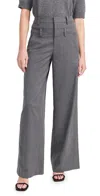 Alice And Olivia Aspen High Rise Double Waist Trouser In Shadow Grey Melange